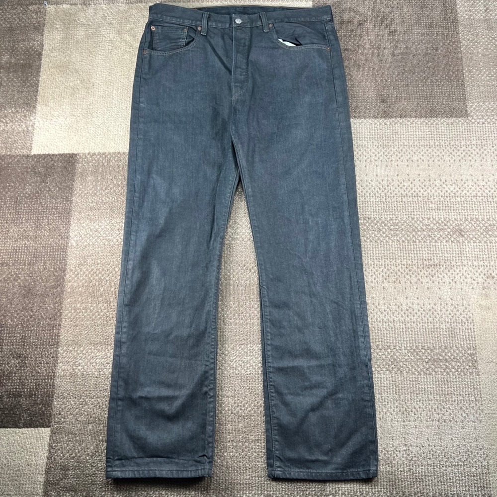 Y2K Levis 501 Original Fit Jeans Men 38x34 Dark Wash Indigo Blue Button Fly